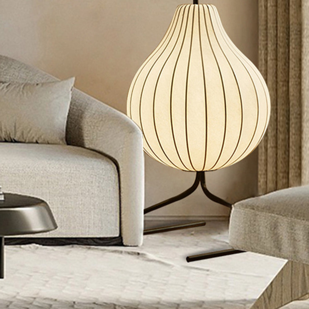 Pear Silk Floor Lamp For Living Room - Lumpaz