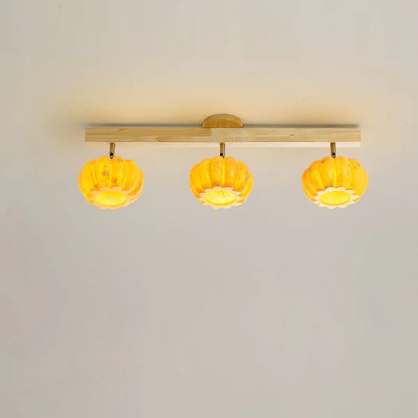 Eco-friendly Yellow Pumpkin Ceiling Lamp - Lumpaz