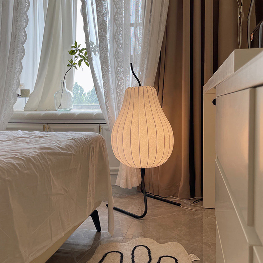 Pear Silk Floor Lamp For Living Room - Lumpaz