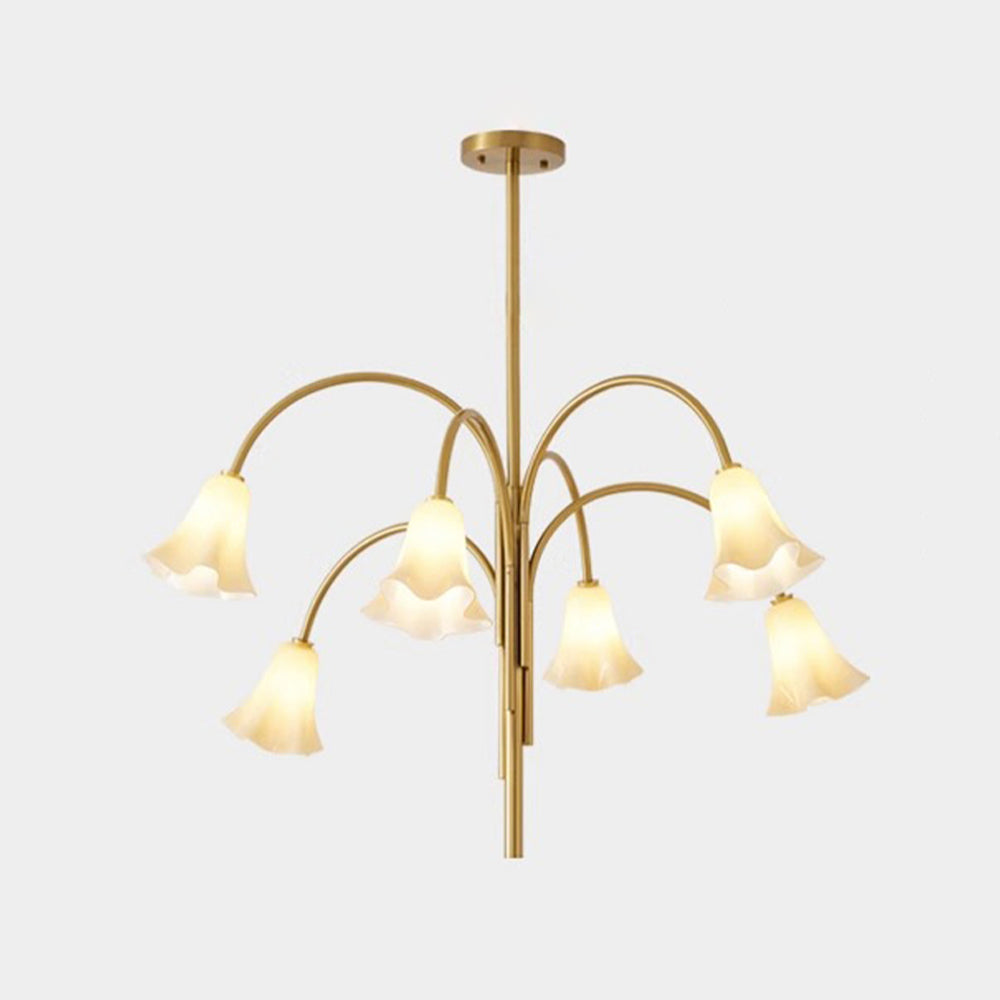 French Vintage Glass Flower Bedroom Chandelier Bauhaus Chandeliers - Lumpaz
