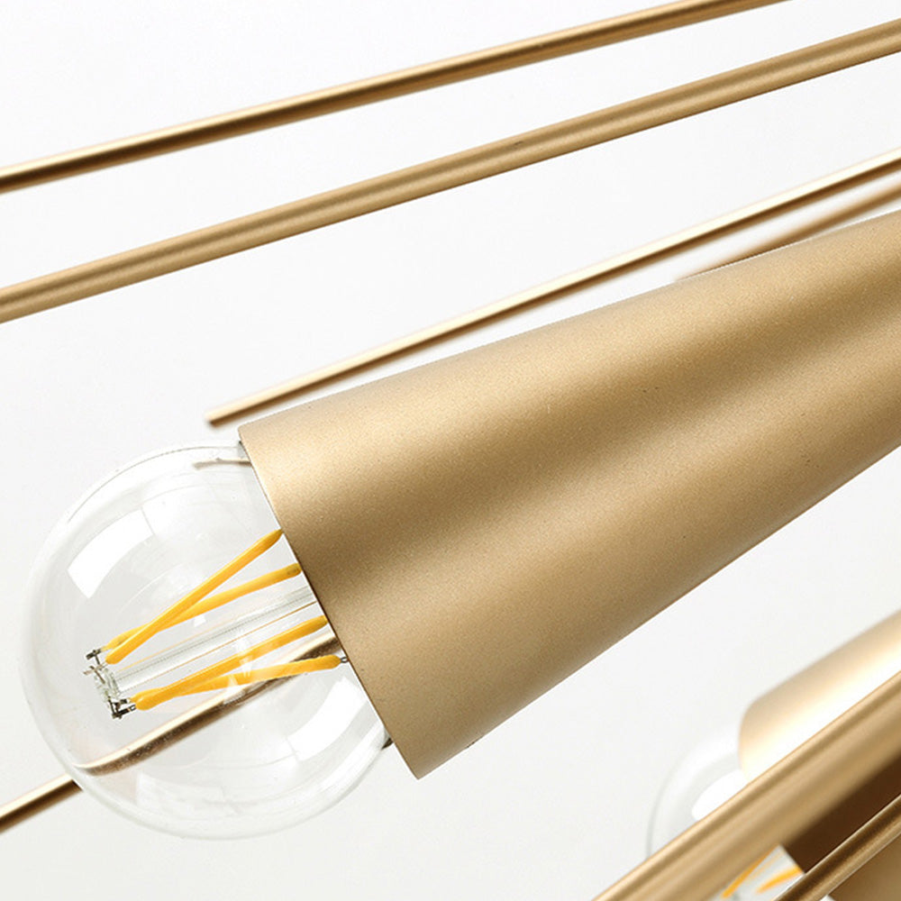 Mid-Century Modernist Brass Chandelier For Living Room - Lumpaz