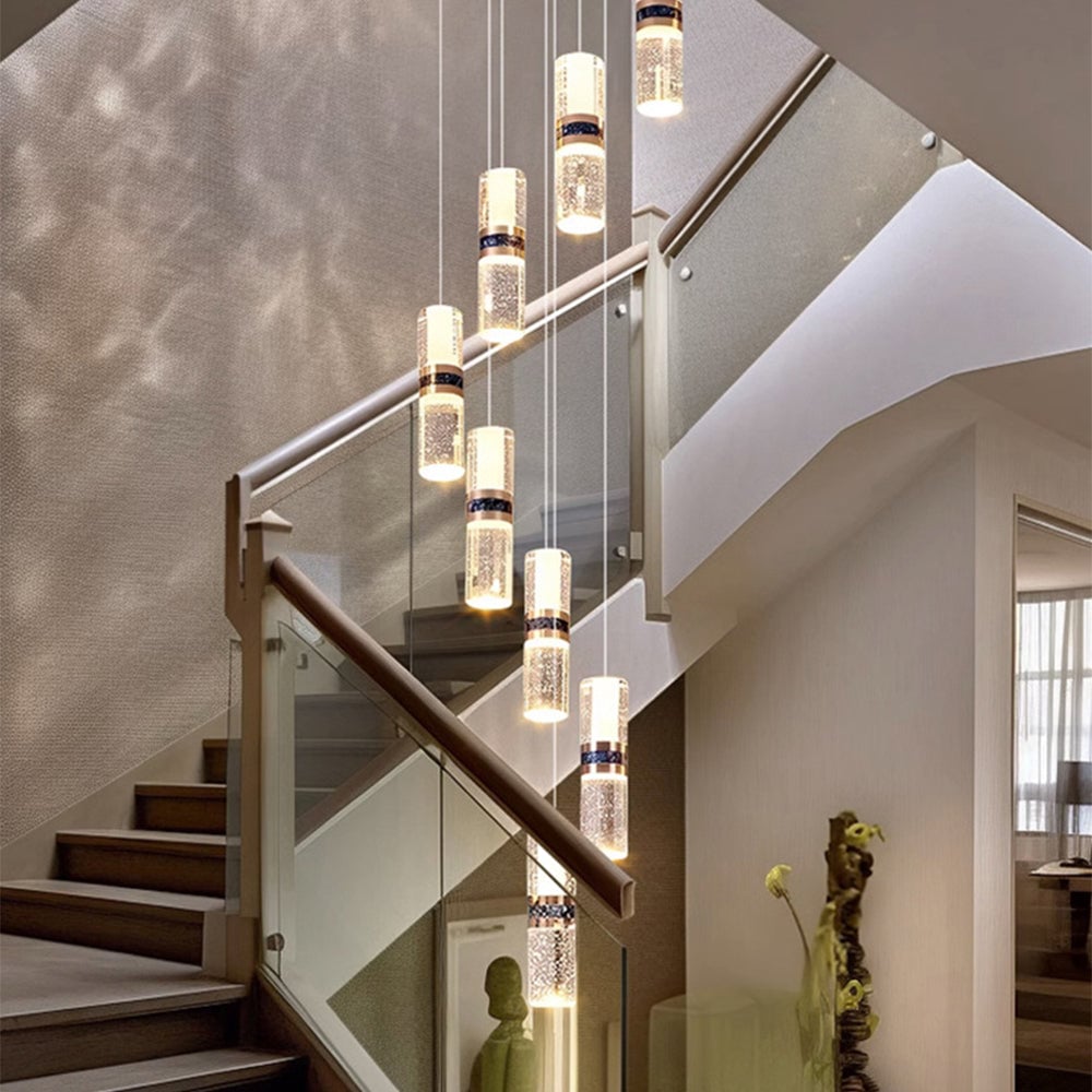 Luxury Crystal Staircase Long Chandelier - Lumpaz