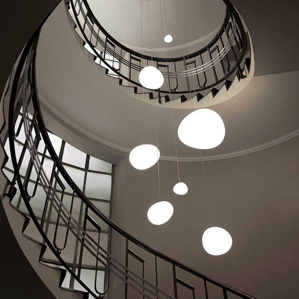 Modern Glass Hanging White Bubble Pendant Lights For Living Room - Lumpaz