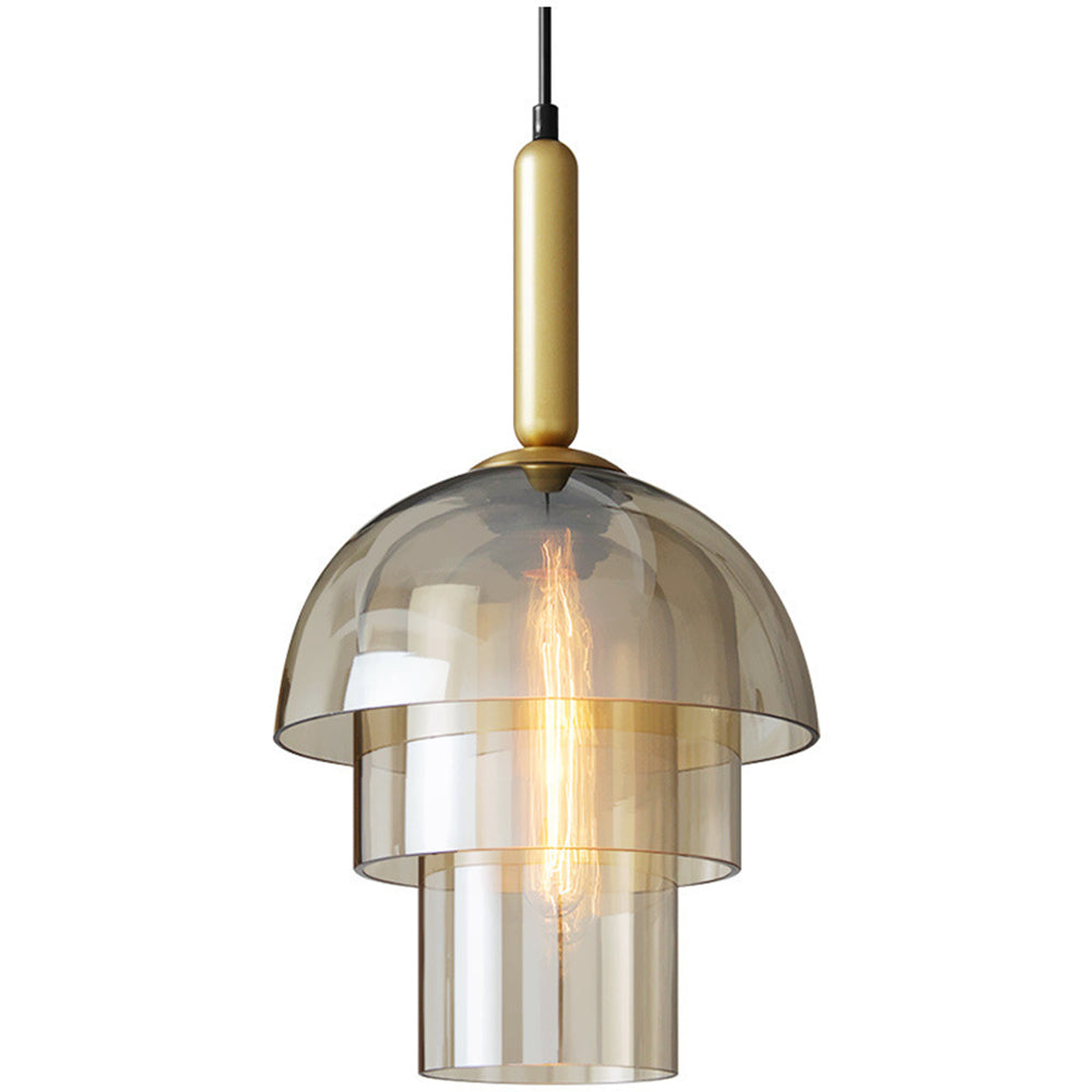 Modern Multi-Layer Glass Dome Hanging Light Fixture - Lumpaz