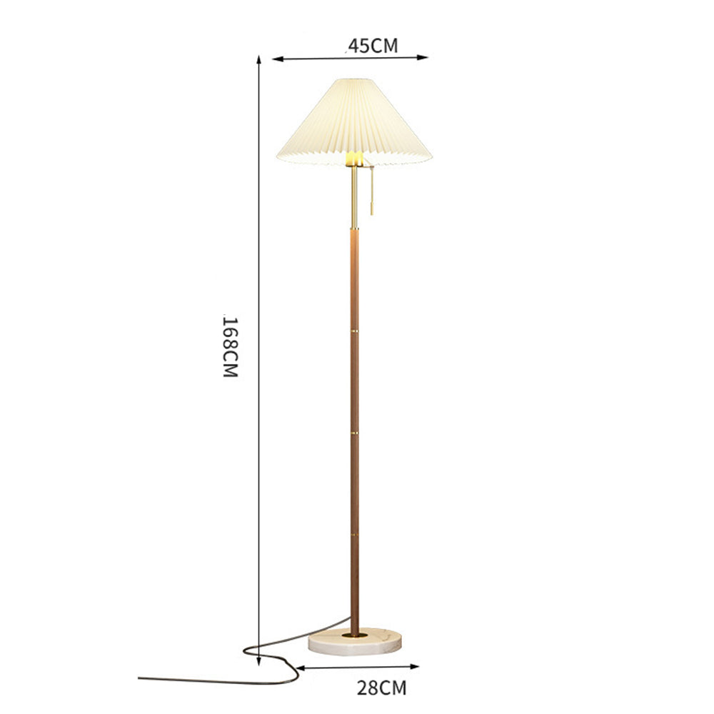 Vintage Pleated Metal Standing Lamp - Lumpaz