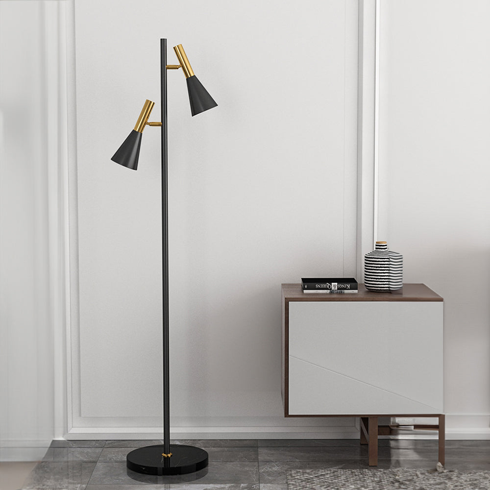 Creative Adjustable Two Heads Black Floor Lamp - Lumpaz