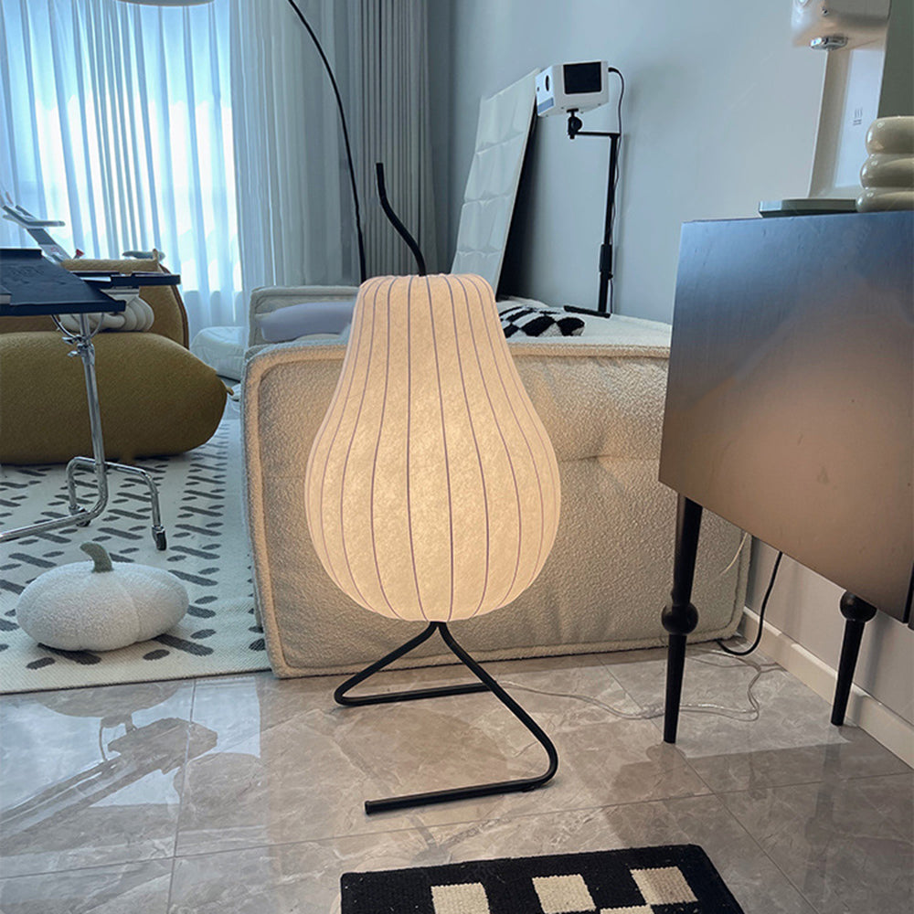 Pear Silk Floor Lamp For Living Room - Lumpaz