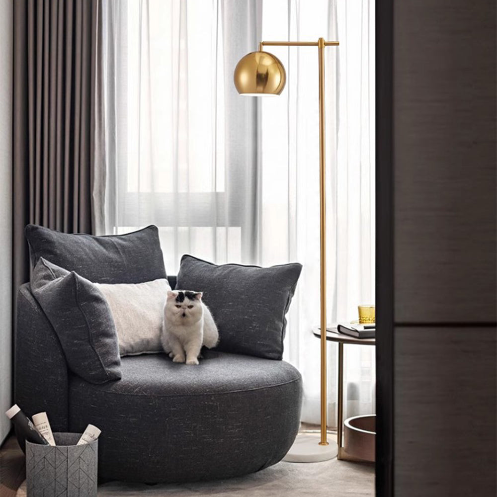 Modern Dome Metal Gold Floor Lamp - Lumpaz