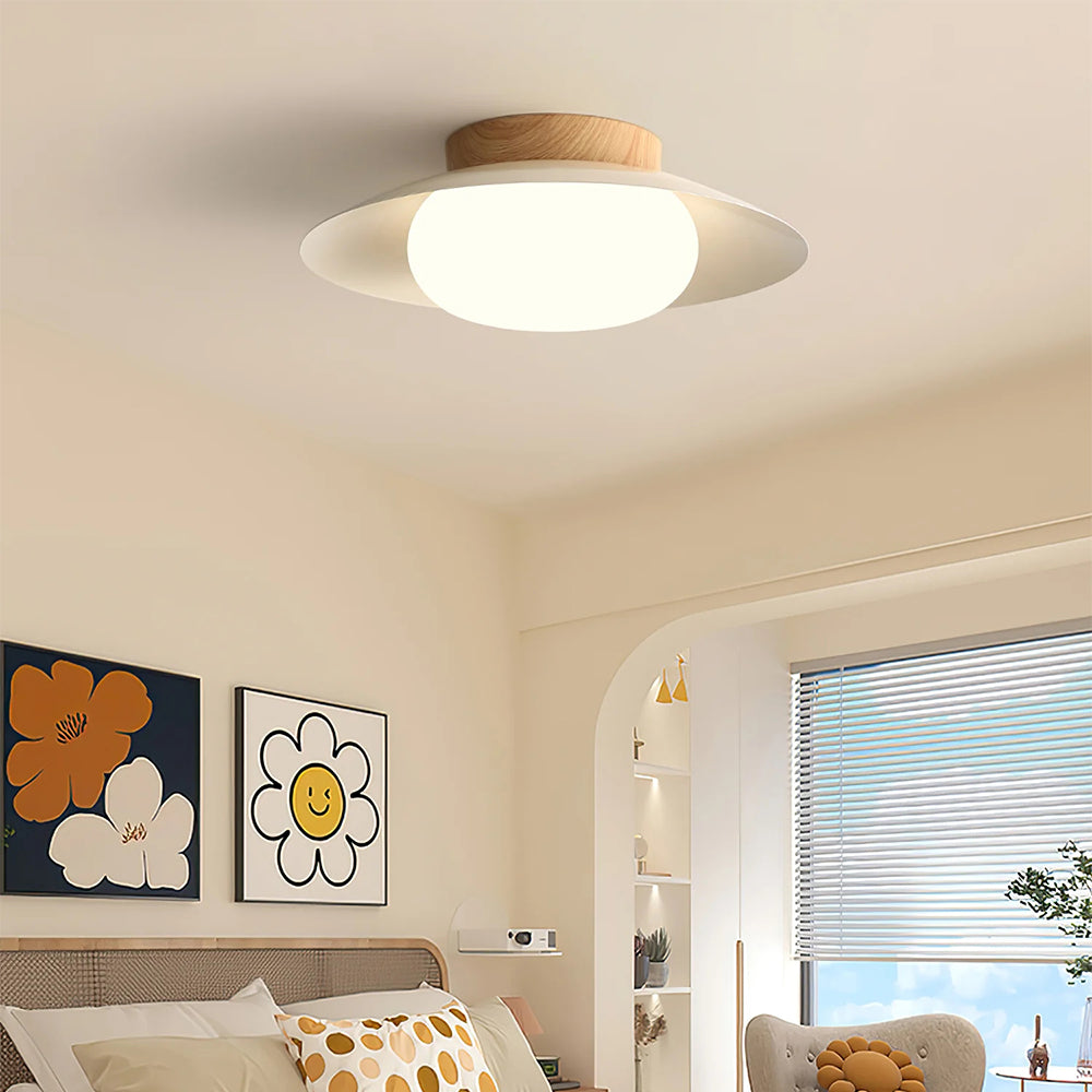 Cream Round White Ceiling Light - Lumpaz