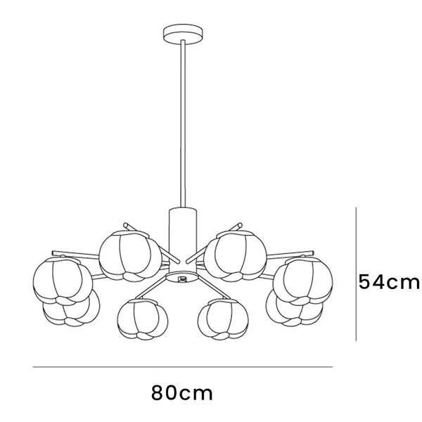 Cream Style Wooden Cotton Balls Chandelier For Living Room - Lumpaz