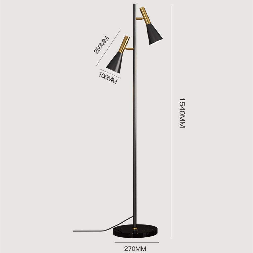 Creative Adjustable Two Heads Black Floor Lamp - Lumpaz
