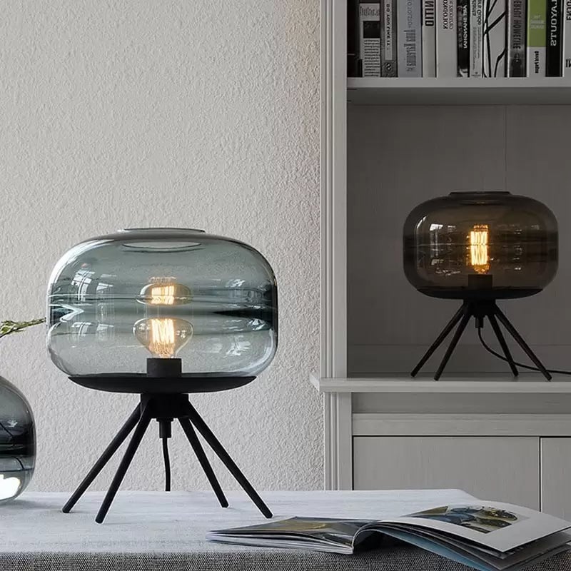 Modern Designer Glass Shade Table Lamp - Lumpaz