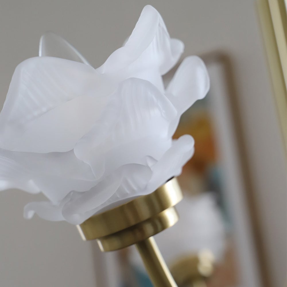 3 Heads French Simple Chandelier Vintage Rose Flower Glass Chandeliers - Lumpaz