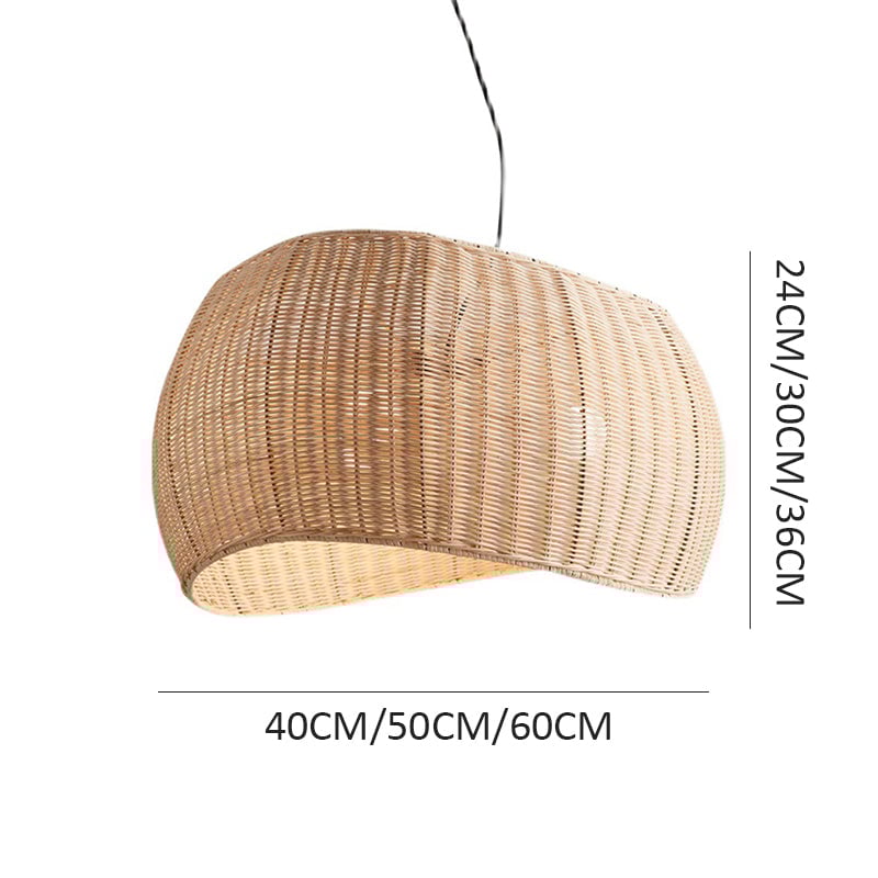 Natural Wicker Hanging Light Rattan Pendant Lampshade - Lumpaz