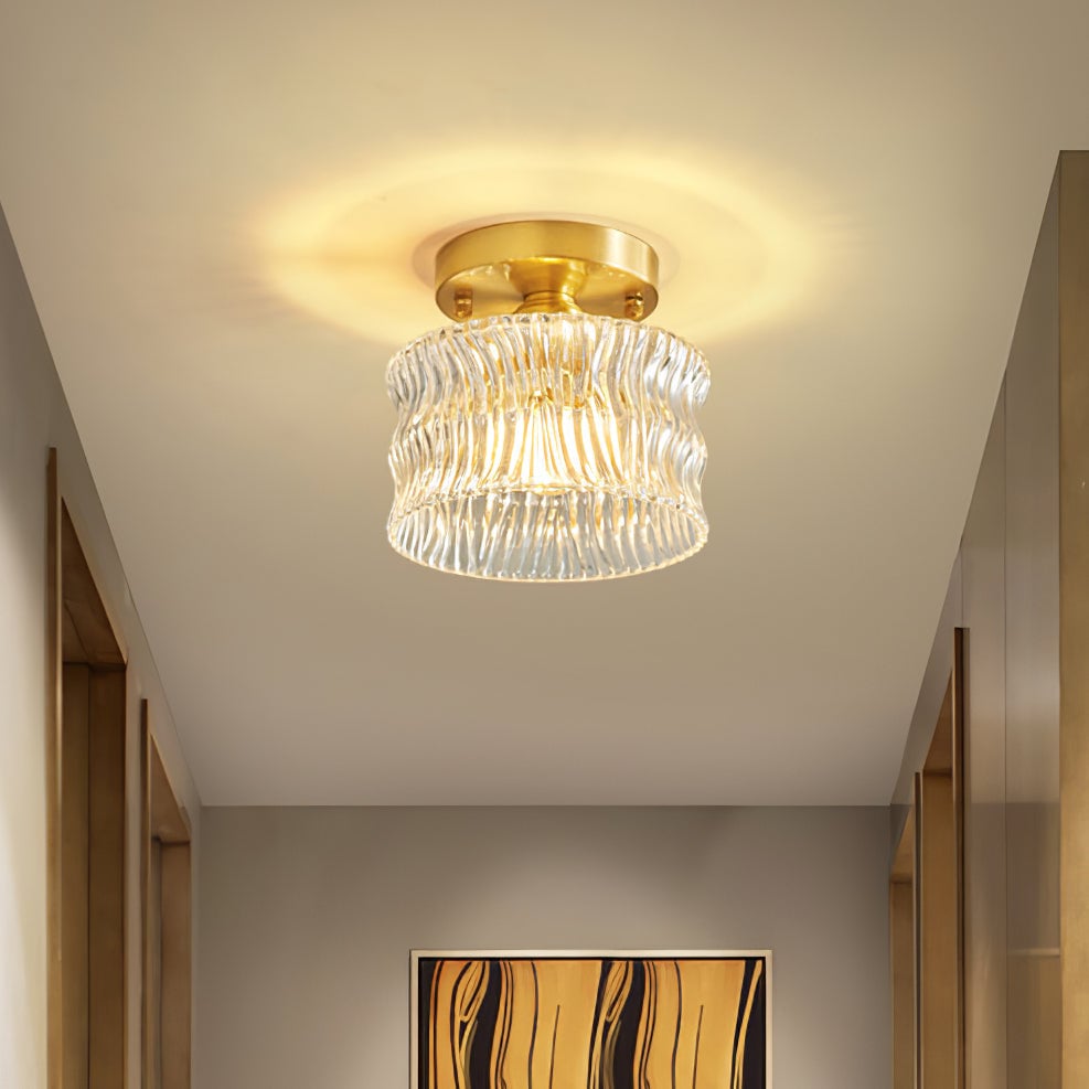 Vintage Crystal Clear Glass Ceiling Light Hallway - Lumpaz