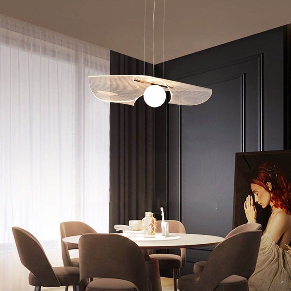 Modern Hat Shape Transparent Acrylic Pendant Light - Lumpaz