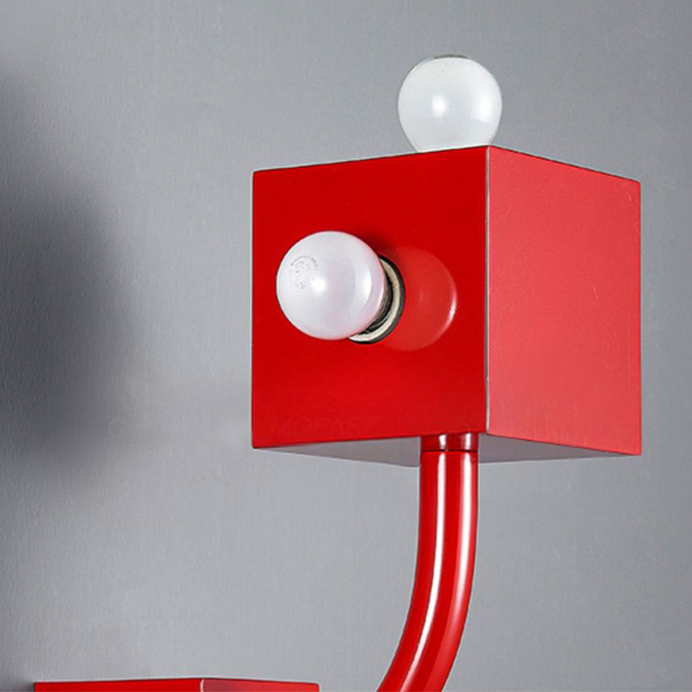 Vintage Metal Red Wall Lamp - Lumpaz