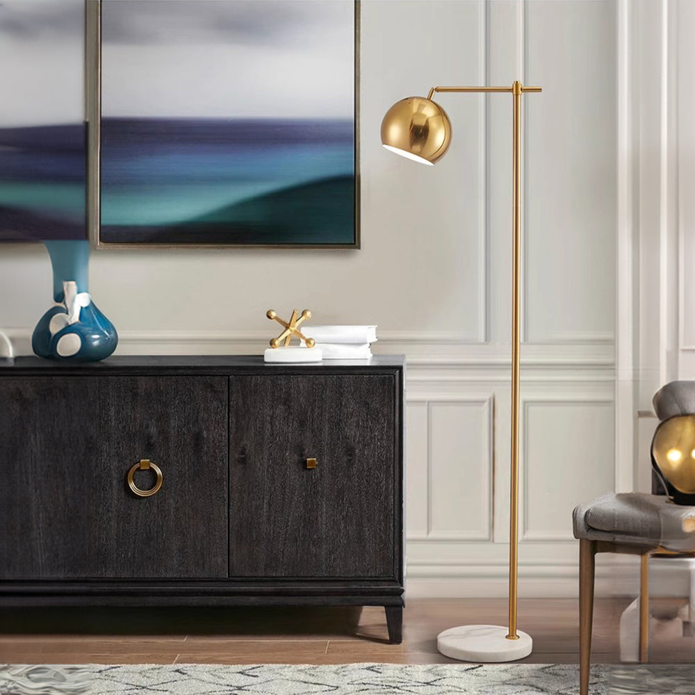 Modern Dome Metal Gold Floor Lamp - Lumpaz