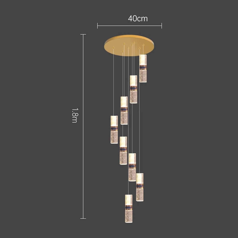 Luxury Crystal Staircase Long Chandelier - Lumpaz