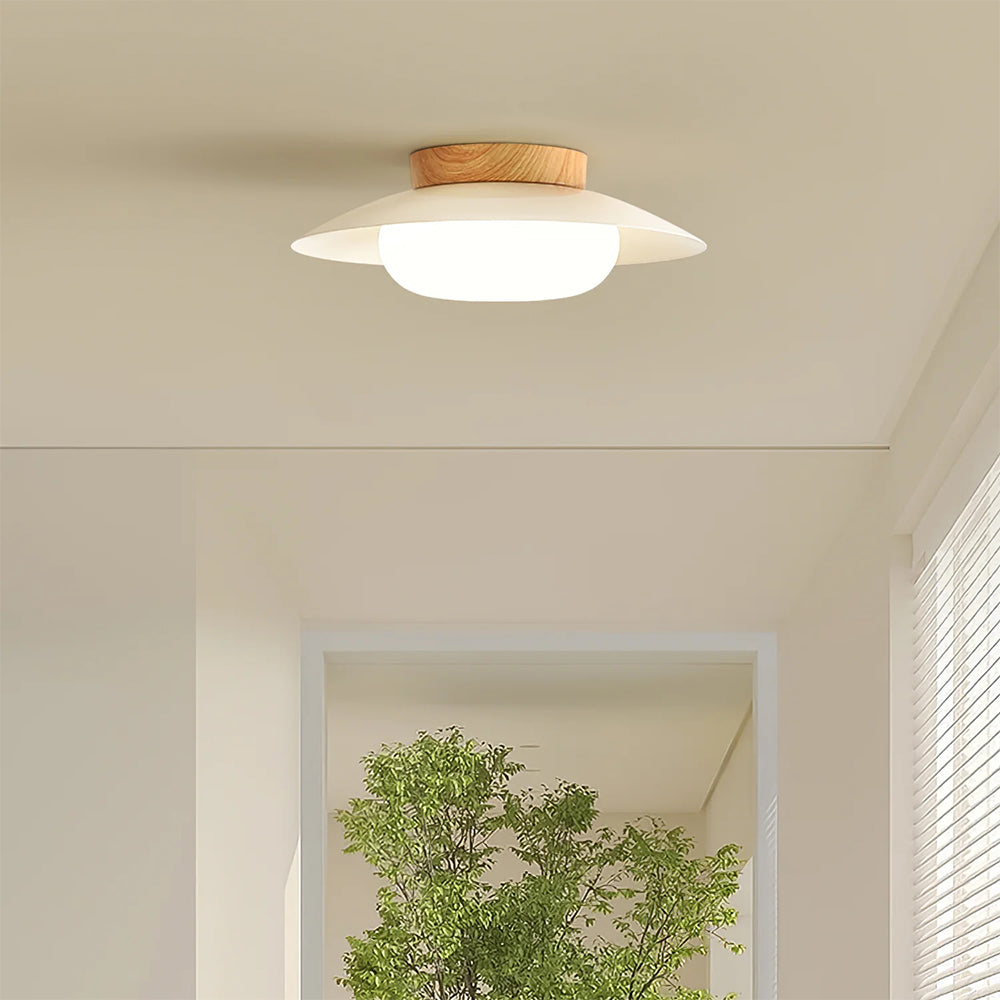 Cream Round White Ceiling Light - Lumpaz