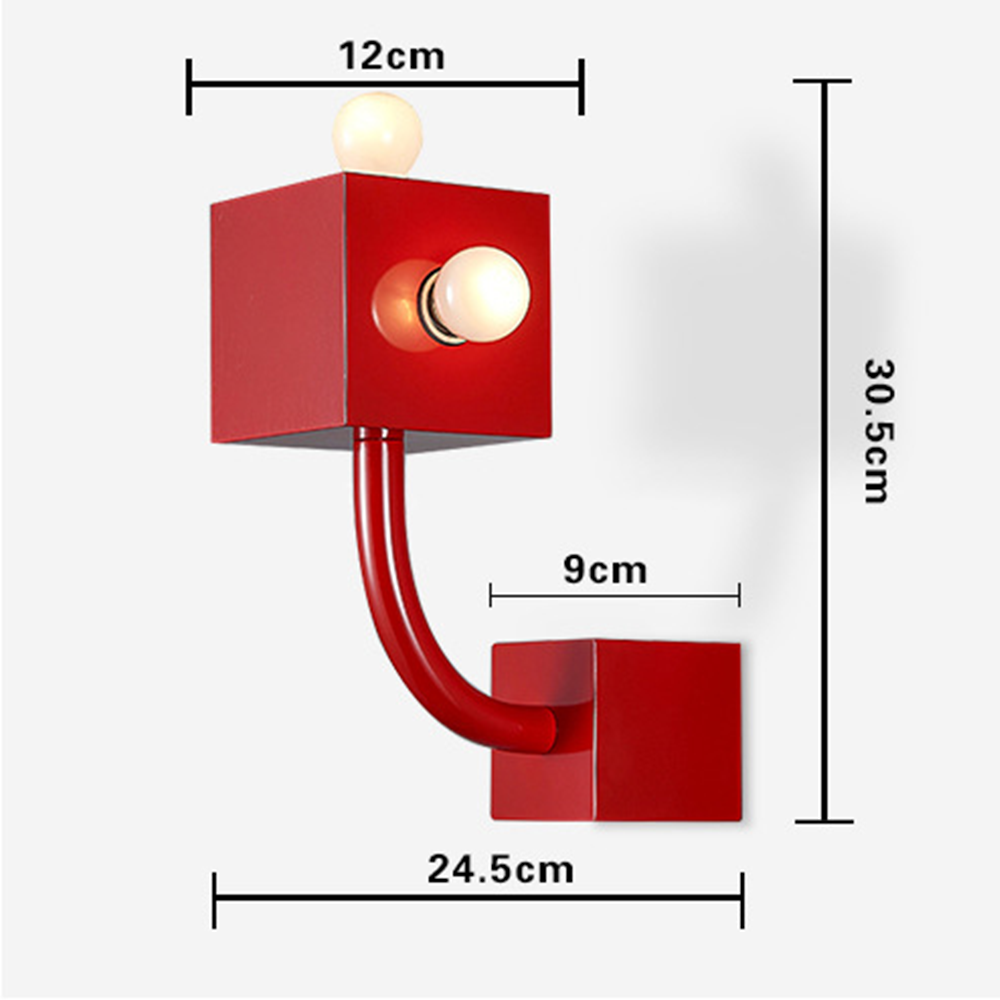 Vintage Metal Red Wall Lamp - Lumpaz