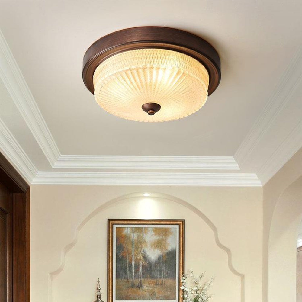 Retro Round Bedroom Ceiling Lamp - Lumpaz
