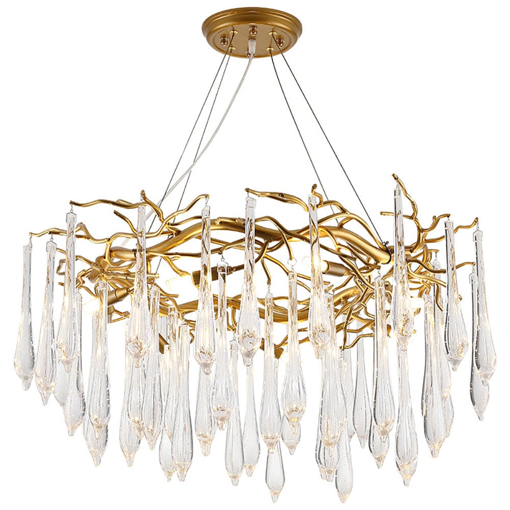 Modern Glass Teardrop Tiered Chandelier - Lumpaz