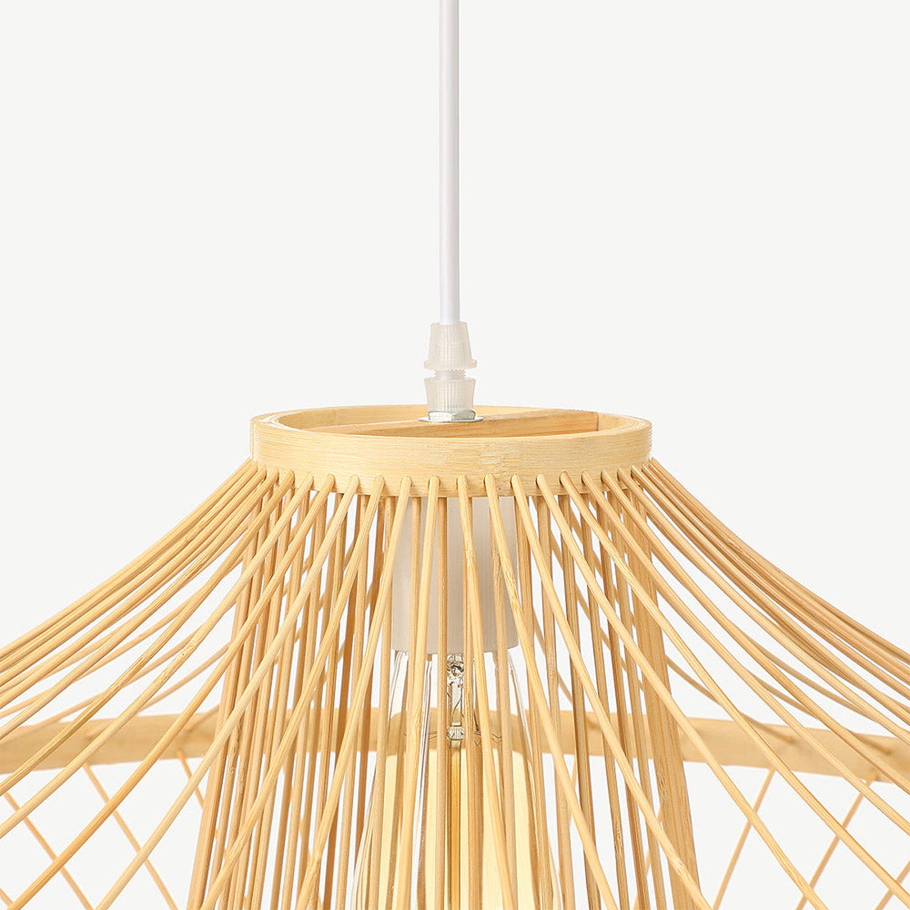Short Handcrafted Woven Lantern Pendant Light For Living Room - Lumpaz