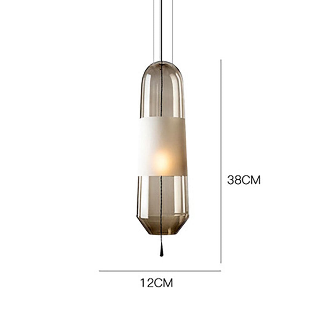 Designer Capsule Shaped Glass Pendant Lamp - Lumpaz