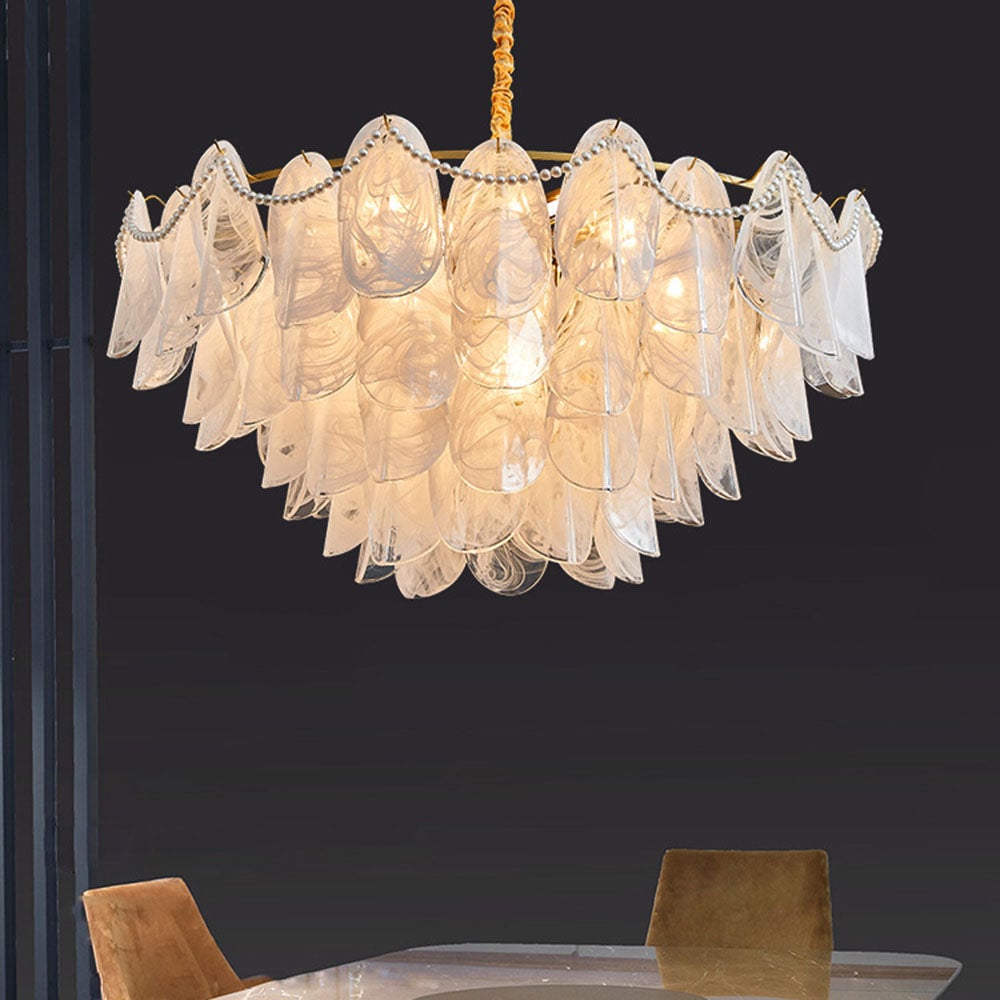 Contemporary Cloud-Inspired Frosted Glass Living Room Chandelier - Lumpaz