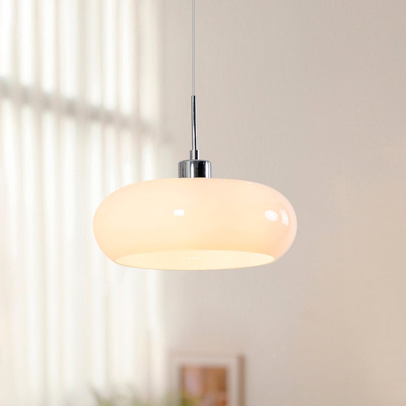 Vintage Bauhaus Round Glass Pendant Light - Lumpaz