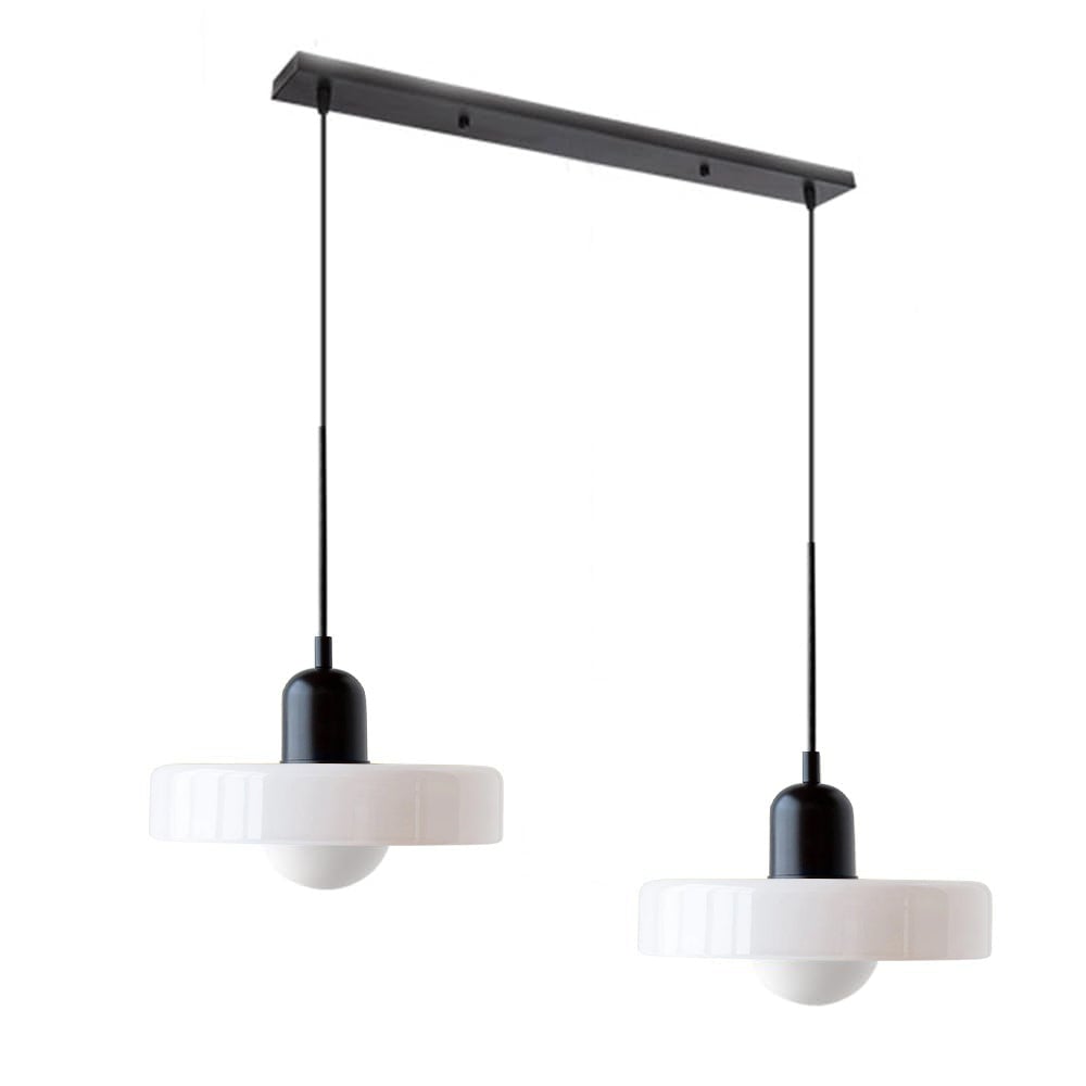 2 Heads Modern Bauhaus Glass Pendant Light - Lumpaz