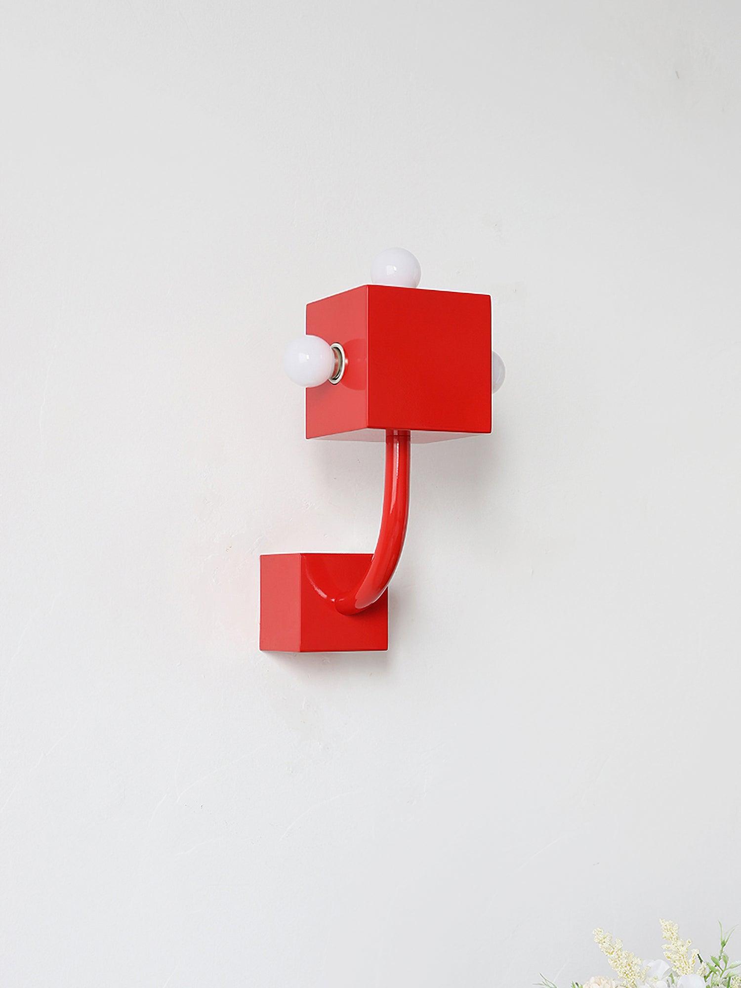 Red Cube Wall Lamp - Lumpaz