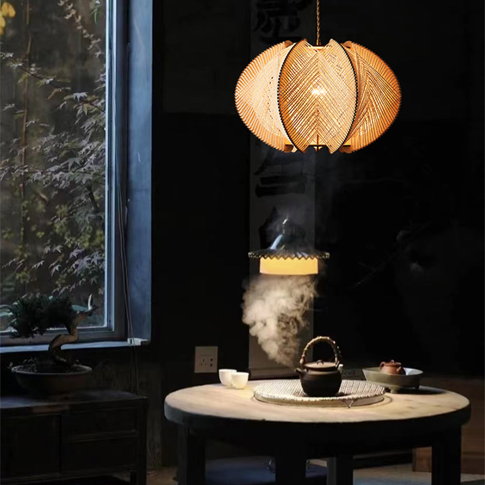 Retro Wooden Pendant Light Irregular Living Room Lamp - Lumpaz