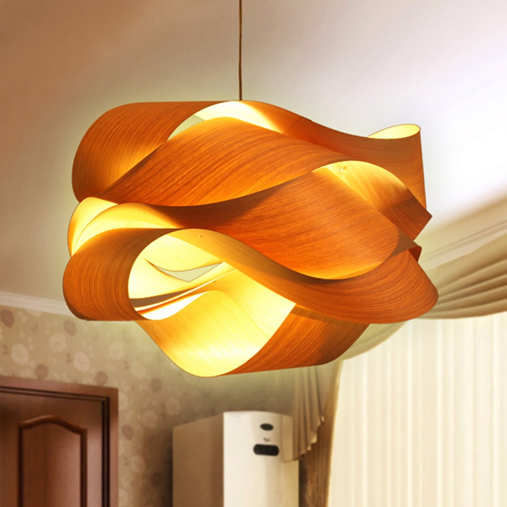 Modern Irregular Wood Pendant Light For Kitchen - Lumpaz