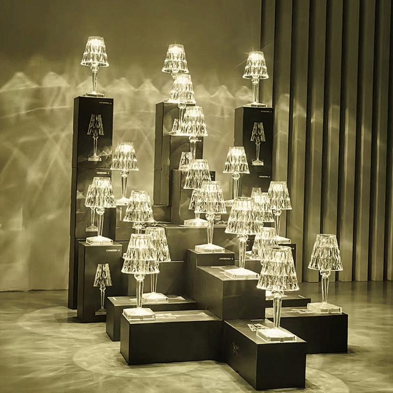 Kristy Design Kristall Diamant Tischlampe Licht, Wohn/Schlafzimmer, Acryl - Lumpaz