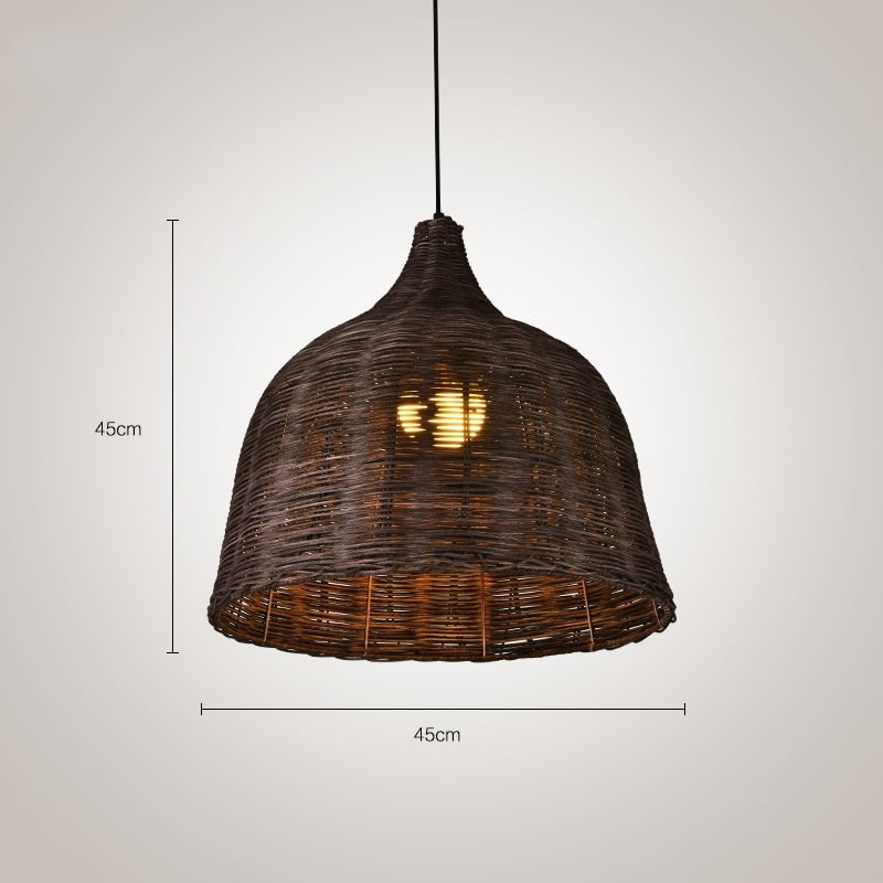 Bamboo Rattan Basket Pendant Light For Kitchen - Lumpaz