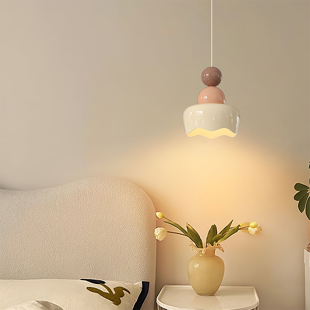 Cream Sunny Bedroom Bedside Pendant Lamp - Lumpaz