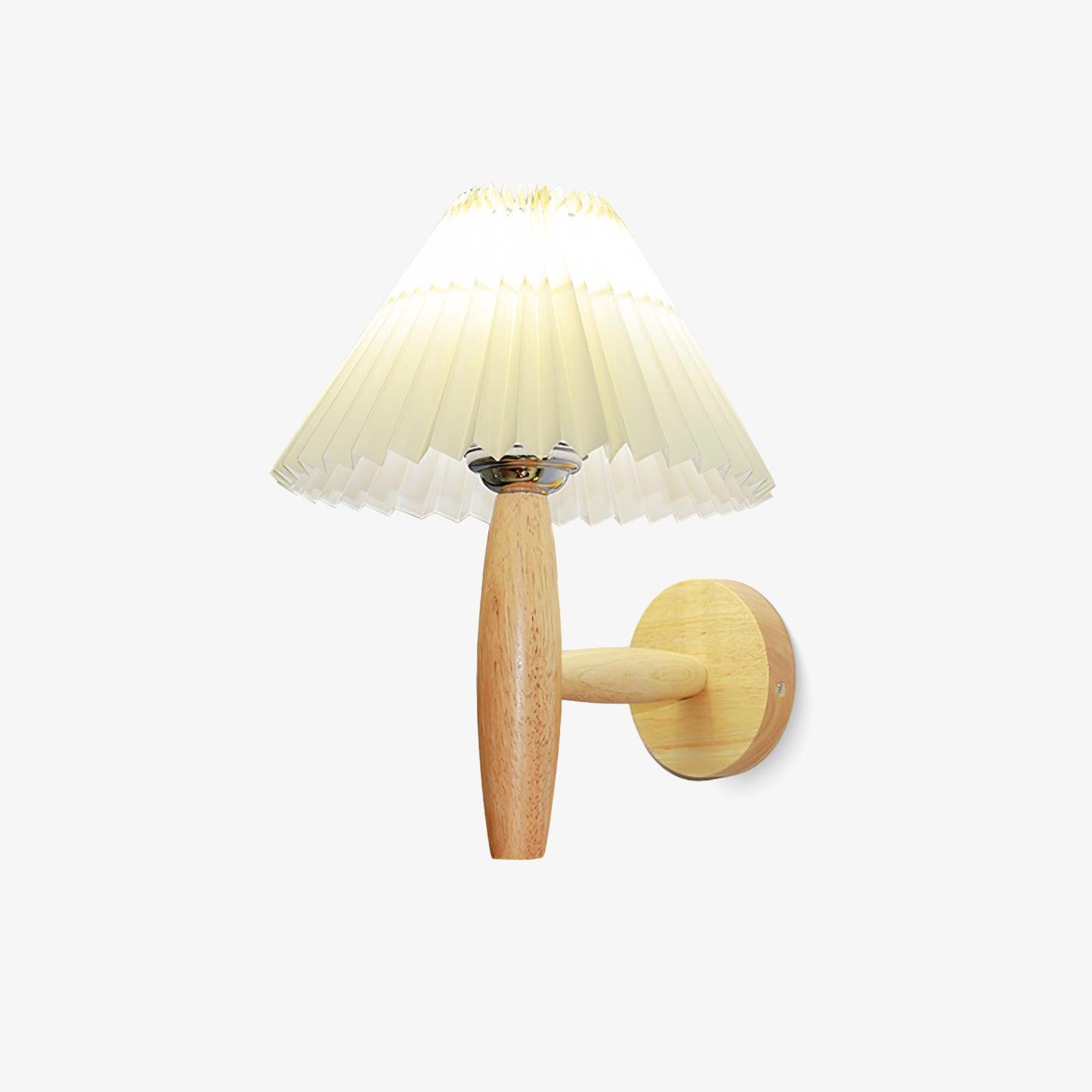 Oak Pleated Wall Light - Lumpaz