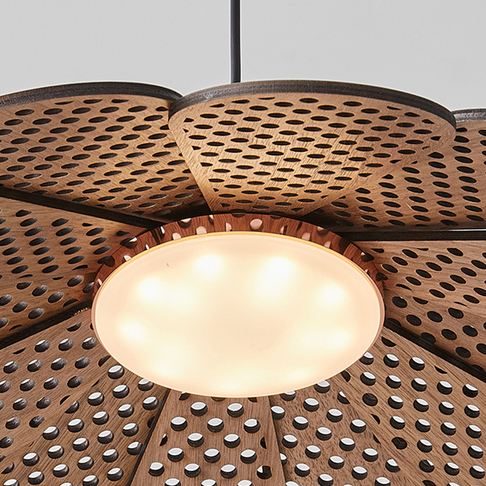 Hollyhock LED Rattan Leaves Pendant Light - Lumpaz