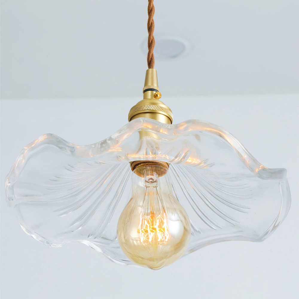 Stylish Hibiscus Flower Glass Pendant Light - Lumpaz