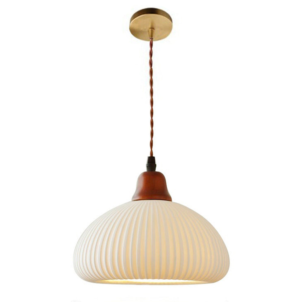 Vintage Nordic Ceramic White Pendant Light For Dining Room - Lumpaz