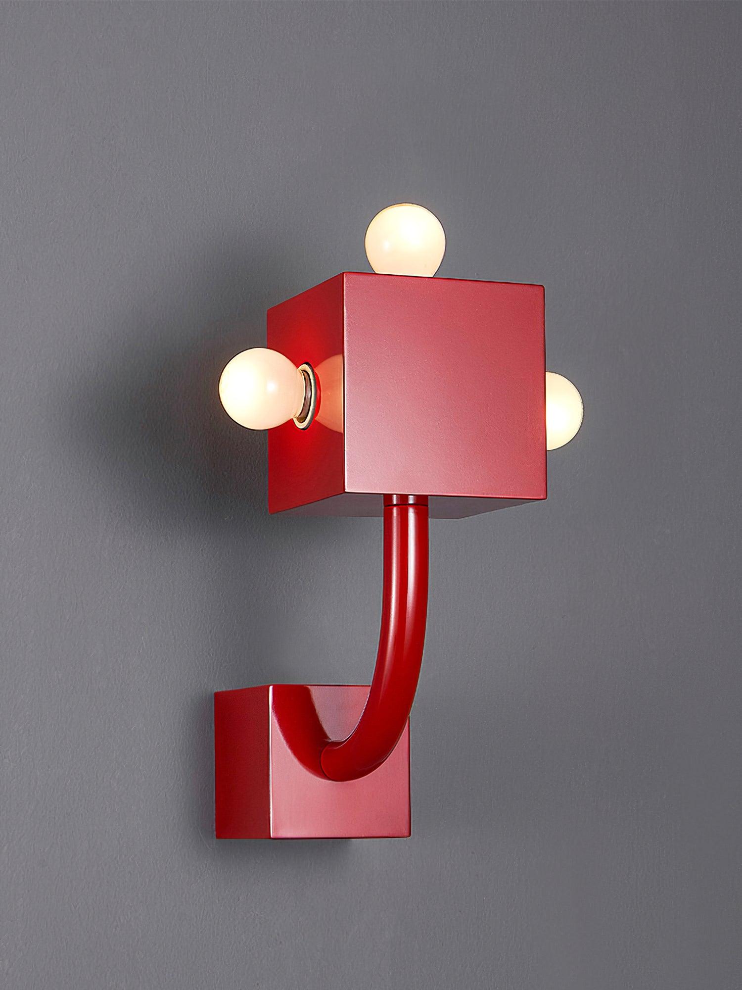 Red Cube Wall Lamp - Lumpaz