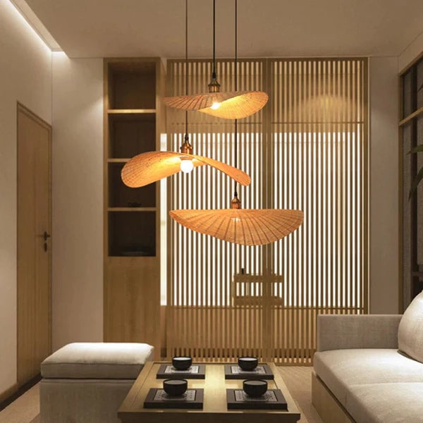 Handmade Natural Bamboo Wicker Pendant Lamp For Living Room - Lumpaz