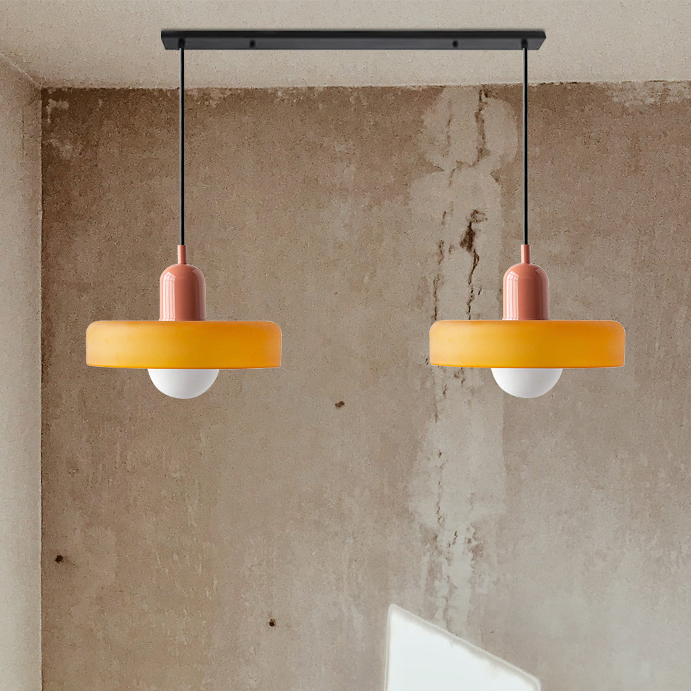 2 Heads Modern Bauhaus Glass Pendant Light - Lumpaz