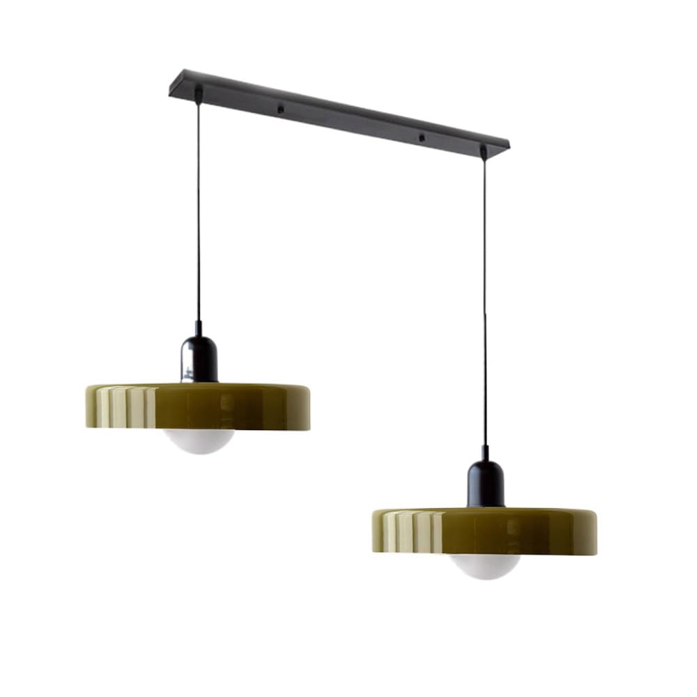 2 Heads Modern Bauhaus Glass Pendant Light - Lumpaz