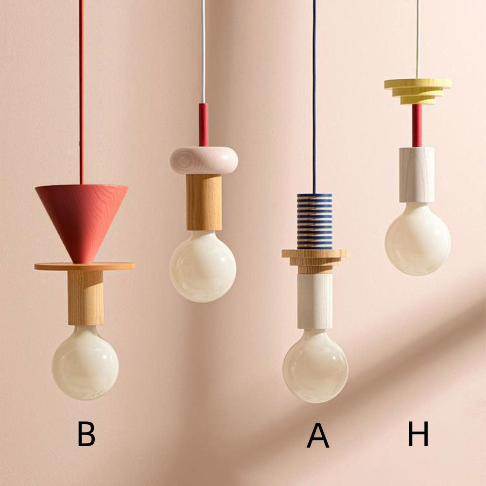 Design Colored Wood Blocks Pendant Light - Lumpaz