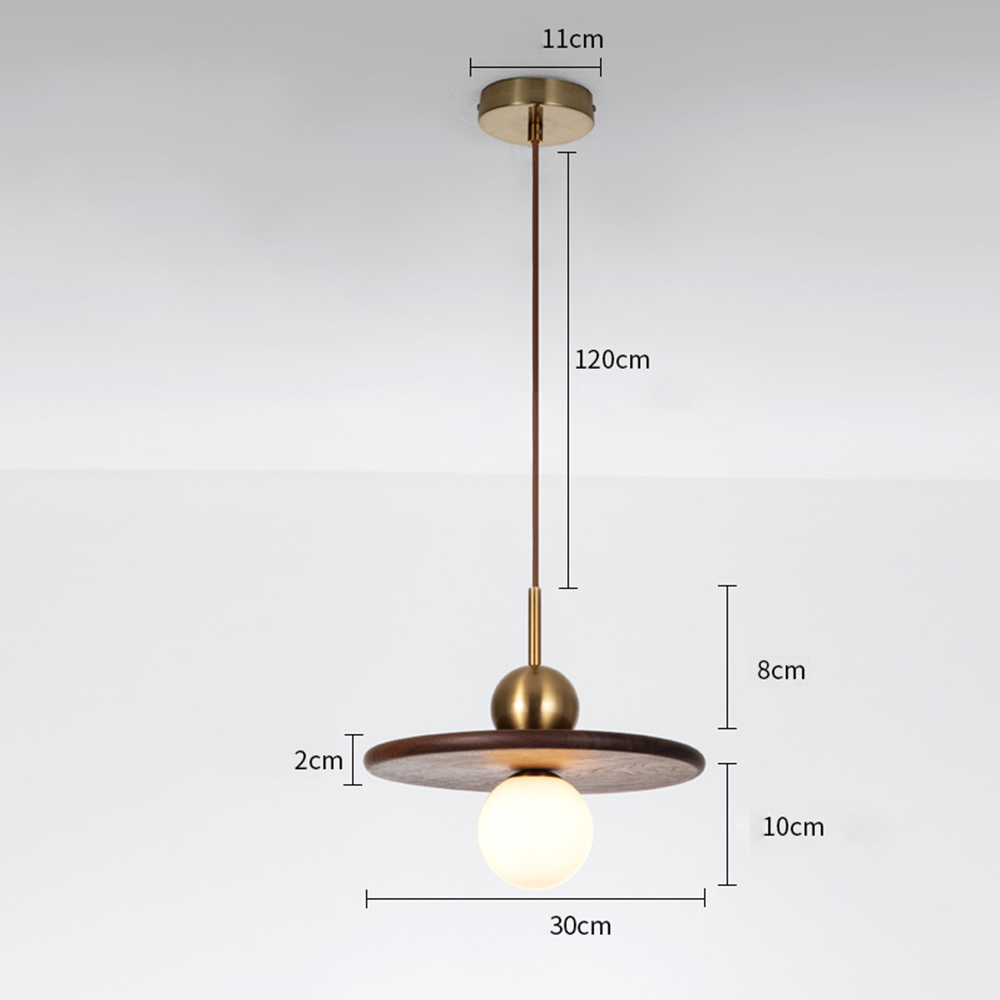 Flying Saucer Walnut Pendant Light - Lumpaz