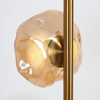 Byres Designer Unregelmäßige Metall/Keramik Tischlampe, Gold/Klar/Grau/Schwarz - Lumpaz