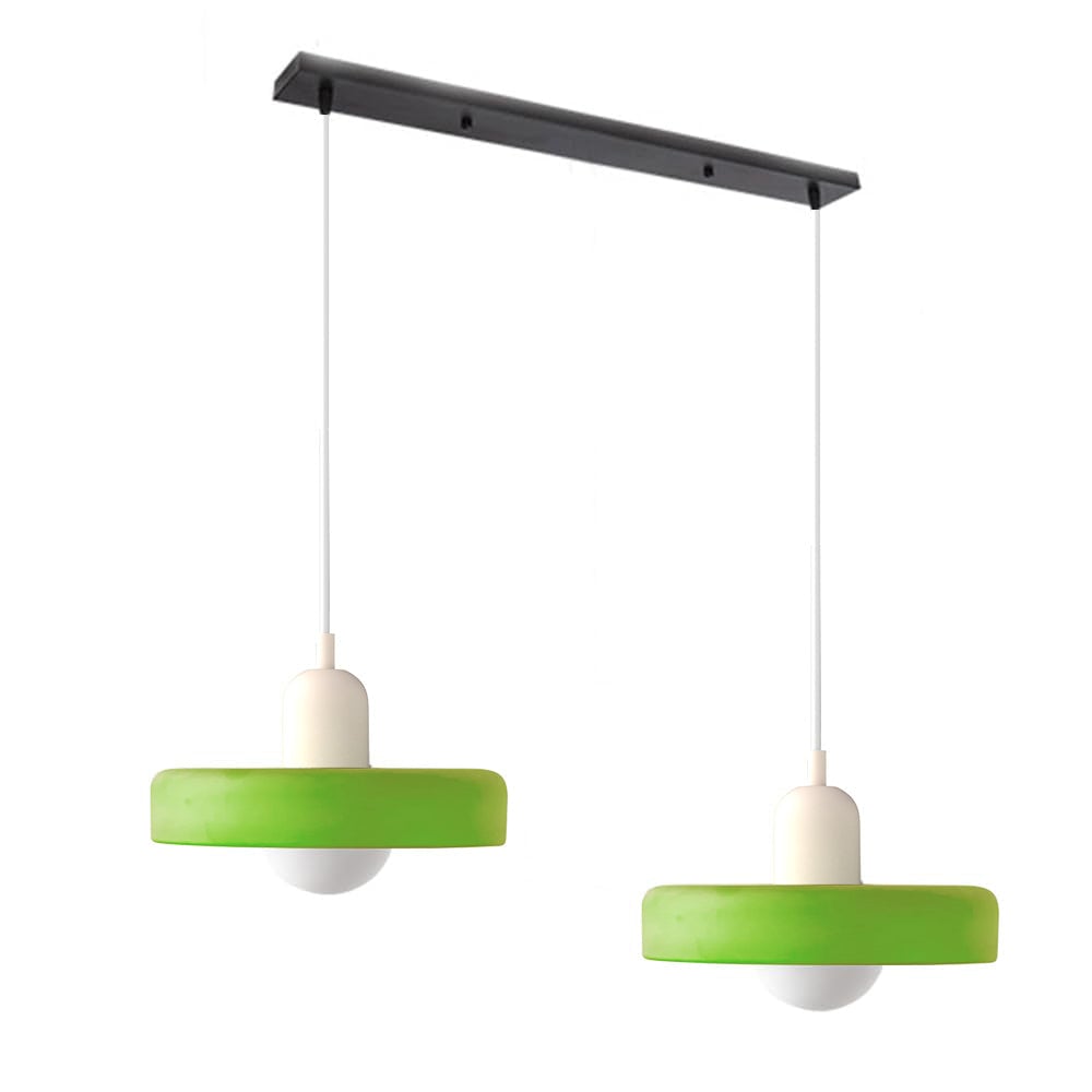 2 Heads Modern Bauhaus Glass Pendant Light - Lumpaz
